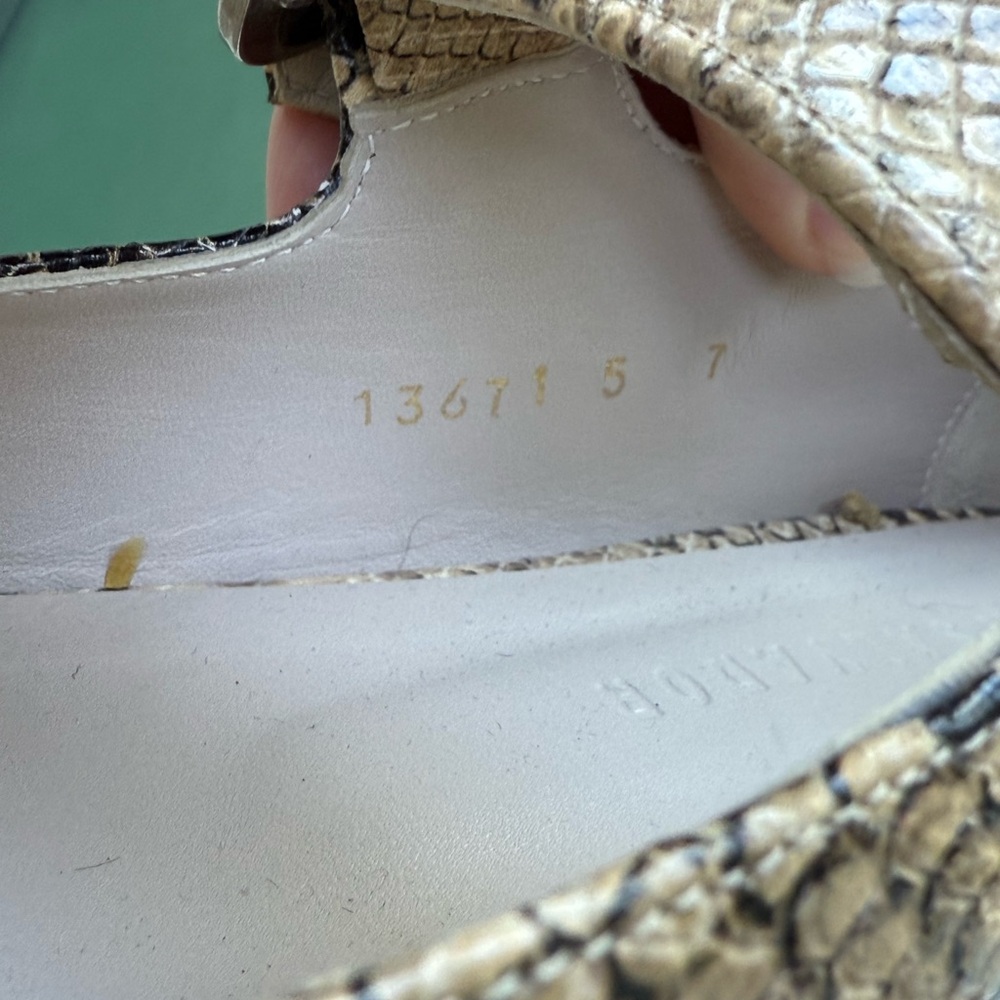 Freda Salvador Snakeskin Mary Jane Ivy Flats Size 7 - Picture 7 of 10